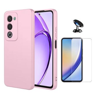 Kit Vidro Temperado Cleargorilasglass + Capa Proteção Silicone + Suporte de Carro GIFT4ME para Oppo A5 5G | Rosa - 1