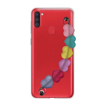 Capa Cristal com Suporte Antiimpacto Corações para Samsung Galaxy A11 - 1