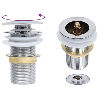 Válvula Escoamento sem Função Antitransbordo vidaXL 6,4x6,4x9,1 cm cromado - 1