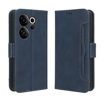 Capa FOXDOCK Protetora para Tecno Camon 20 Premier 5G | Suporte e Flip de couro PU | À Prova de Choque | Azul - 1
