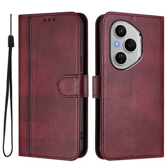 Capa FOXDOCK para Honor 400 Pro 5G | Estilo Vintage | TPU com Textura de Pele Antiderrapante | Compartimentos para Cartões e Suporte | Vermelho - 1