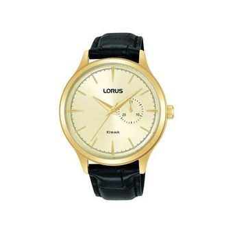 Relógio Homem Lorus Classic R5B10AX9 | Aço Dourado com Pulseira de Couro Preta - 1