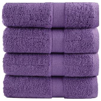 Toalhas de bidé premium vidaXL | 4 peças | 30x50 cm | 600 gsm algodão roxo - 1