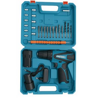 Aparafusadora Elétrica + Caixa de Ferramentas Andowl Q-DZ1029 | Preto + Azul - 1