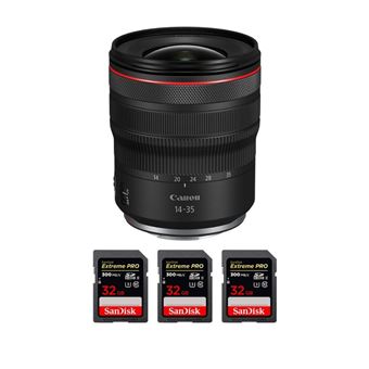 Objetiva Canon RF 14-35mm f/4L IS USM + 3 SanDisk 32GB Extreme PRO UHS-II SDXC 300 MB/s + PDF MCZ DIRECT 15 Técnicas para Melhorar as suas Fotografias - 1