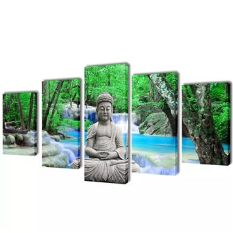 Quadro Políptico vidaXL com impressão Buddha 200x100 cm - 1