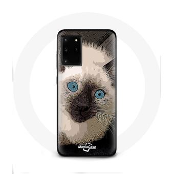 Capa Maniacase para Samsung Galaxy S11 Plus Gato Siamês Preto Branco Com Olhos Azuis - 1