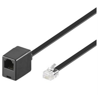 Cabo Telefónico Goobay TEL 6P6C/RJ12, 3m | Preto - 1