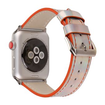 Bracelete de Couro HSMY Laser para Apple Watch Series 6/ SE/ 5/ 4 | 44 mm - Laranja - 1