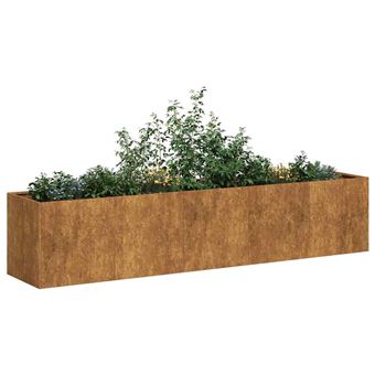 Floreira enferrujada vidaXL | 200x40x40 cm | aço resistente - 1