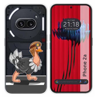 Capa de silicone TUMUNDOSMARTPHONE para Nothing Phone 2a 5G | transparente desenhos avestruz - 1
