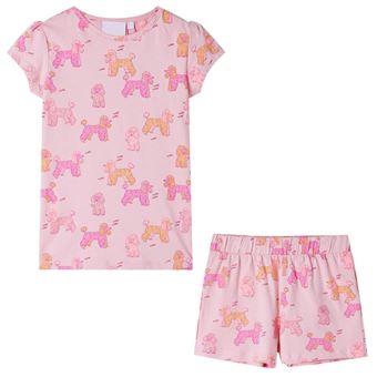 Pijama de manga curta para criança vidaXL | rosa-claro 92 | 1,5 - 2 anos - 1