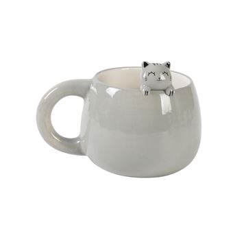 Caneca de Cerâmica Charm I-Total Xl2564 Cat Cinza | 450 ml - 1