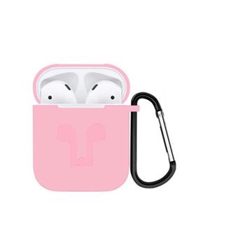 Capa de Silicone Skyhe Slim para earPods i9S-TWS com Gancho / Arnês - Rosa - 1