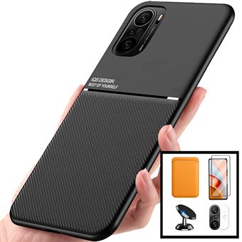 Kit Capa Magnetic Lux + Magentic Wallet Laranja + 5D Full Cover + Película de Camera Traseira + Suporte Magnético Carro Phonecare para Xiaomi Mi 11X Pro - 1