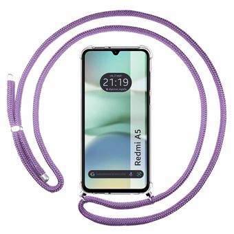 Capa Tumundosmartphone Transparente para Xiaomi Redmi A5 com Cordão Roxo - 1
