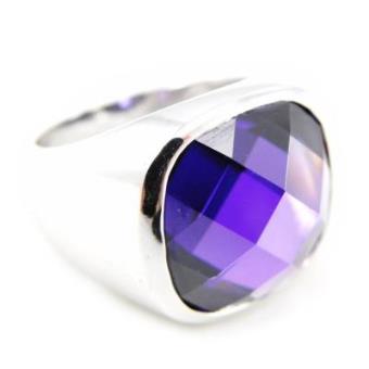 Les Incontournables - Anel prata "Linda" ametista - Tamanho 24 - 1