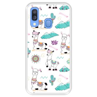 Capa Tpu Hapdey para Samsung Galaxy A40 2019 | Design Padrão de Lhama - Transparente