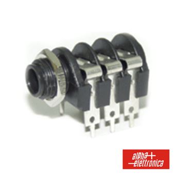 Ficha Jack Alpha-Elettronica 6.35Mm Fêmea 6P St Para Painel - 1