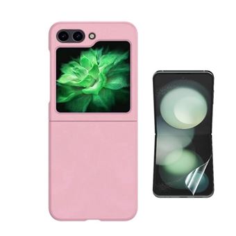 Kit Película Protectora de Hydrogel Frente + Capa Proteção Silicone Gift4Me para Samsung Galaxy Z Flip6 | Rosa - 1