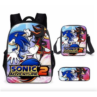 Mochila Escolar DreamWorks | Sonic The Hedgehog | 3 Peças | Azul 1073 - 1