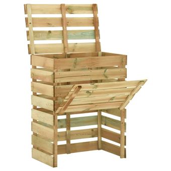 Caixa de compostagem ripada vidaXL | 80x50x100 cm | Pinho impregnado - 1