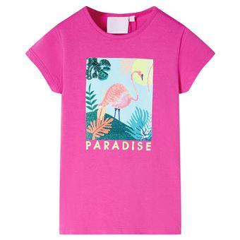 T-shirt para criança vidaXL | rosa-escuro 116 | 5 a 6 anos - 1