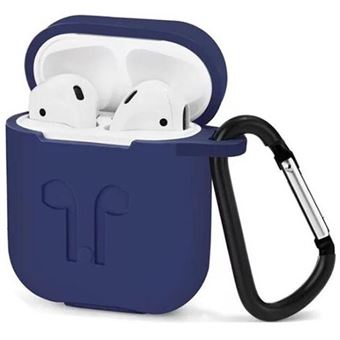 Capa Slim / Bolsa Skyhe para AirPods 1/2 | Silicone | Gancho / Arnês - Azul Escuro - 1