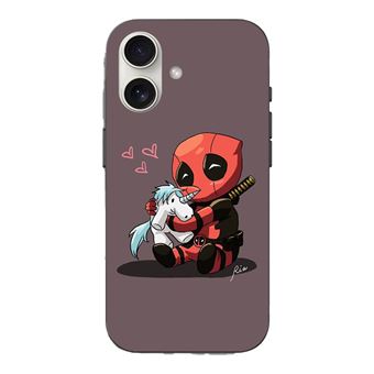 Capa Maniacase para Iphone 16 Baby Deadpool com Unicórnio - 1
