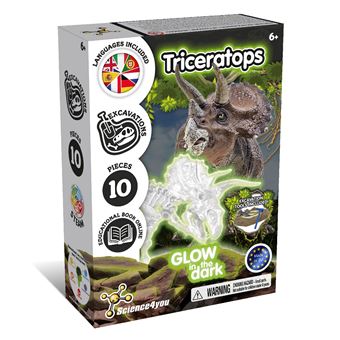 Escavações Fósseis Dinossauro Brilha no Escuro - Triceratops Science4you - 1
