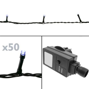 Tira de Luzes Decorativas BeMatik de 50 LED IP44 com 2 Funções Branco 5m 100-240VAC - 1