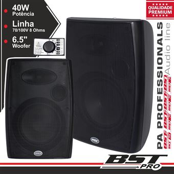 Conjunto 2 Colunas Bstpro 8 Ohm 100V 40W 6.5"" Pretas - 1