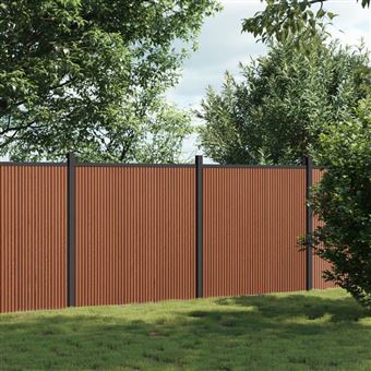 Painel de vedação vidaXL | 353x186 cm | WPC castanho - 1