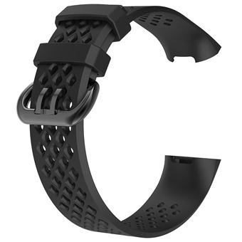 Pulseira de Silicone WISETONY para Fitbit Charge 3 5.1-7.1inch Preto - 1