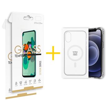 Pack 2 x Película de Vidro Temperado 2.5D + Capa Gandy  Apple iPhone 15 Pro Max Compatível com Magsafe Magnetic - Transparente Clear - 1