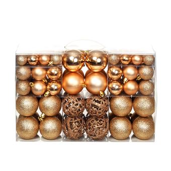 Conjunto de bolas de natal vidaXL | 100 peças | 3/4/6 cm | rosa/dourado - 1