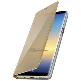 Capa Avizar para Samsung Galaxy Note 8 com Efeito Espelho com Tampa Translúcida Dourado - 1
