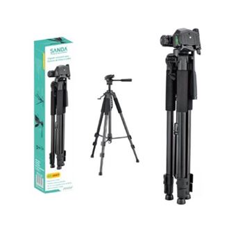 Tripé Universal para Câmara/Telémovel de 1752mm Sanda SD-3647 | Pega e Saco de Transporte/Proteção - Preto - 1