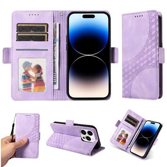 Capa FLOODKING para iPhone 14 Pro | Design Acolchoado | Couro PU Premium | Roxo - 1