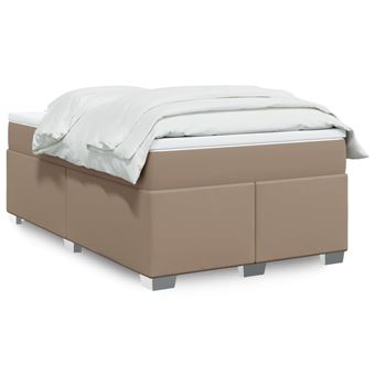 Cama com molas/colchão vidaXL | 120x200 cm | couro artificial cappuccino - 1