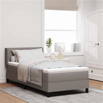 Cama Box Spring com Colchão vidaXL | Cinzento-acastanhado | 100 x 200 cm - 1