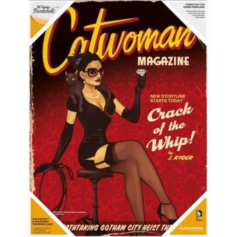 Poster de Vidro SD Toys DC Comics de Vidro Catwoman Justice League Bombshells 30X40 cm