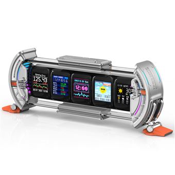 Relógio de Mesa Divoom Times Gate | Laranja, Prateado - 1