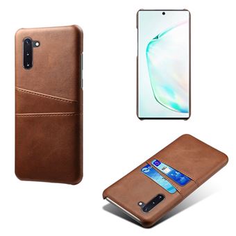 Capa Magunivers TPU + PU com Suporte de Cartão Duplo Castanho para Samsung Galaxy Note 10