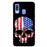 Capa Hapdey para Samsung Galaxy A40 2019 Design Caveira Bandeira Americana em Silicone Flexível e TPU Preto_0