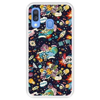 Capa Tpu Hapdey para Samsung Galaxy A40 2019 | Design Padrão de Constelação | Galáxia 4 - Transparente