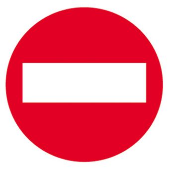 Placa Sinalética Autocolante em PP 360ºStock | Sentido Proibido a Veículos | 10x10 cm - 1