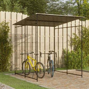 Abrigo para bicicletas vidaXL | 190x190x222 cm | aço preto - 1