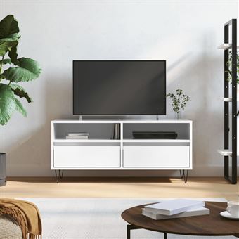 Móvel de TV vidaXL | 100x34,5x44,5 cm | derivados madeira branco brilhante - 1