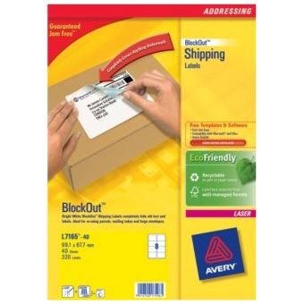 Avery L7165-40 etiqueta para endereços Branco - 1
